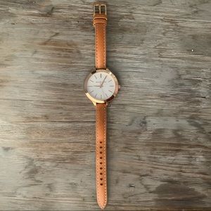 michael kors rose gold slim runway watch